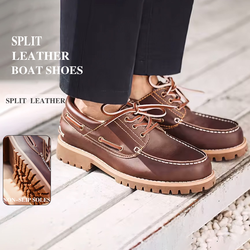 Men Formal Wear With Boots - Chaussures bateau vintage Maden pour hommes,