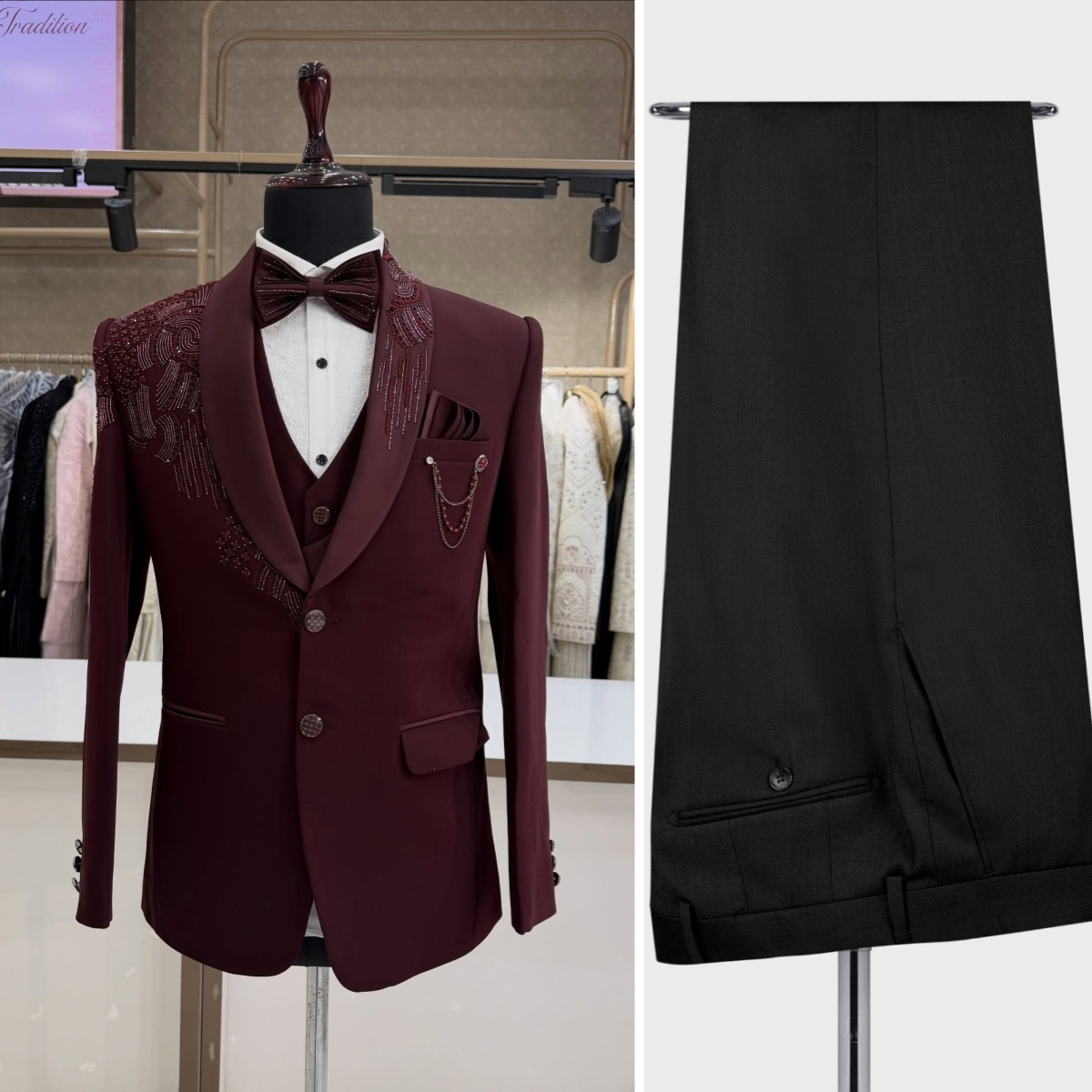 Men Formal Wear Modern - 3 pièces de costumes de mariage