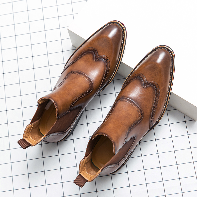Men Formal Wear With Boots - Bottes chelsea de style britannique pour