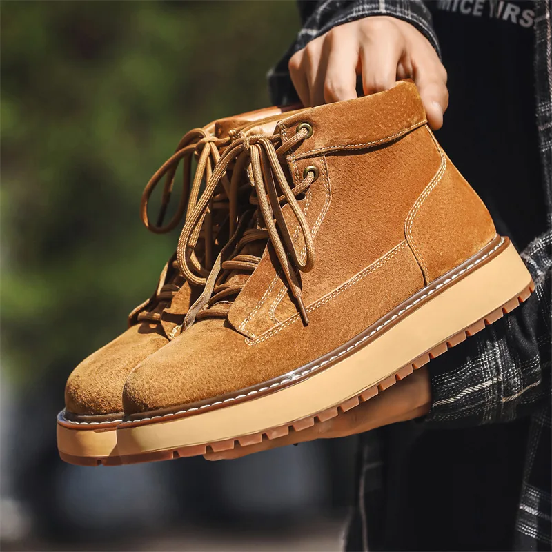 Men Formal Wear With Boots - Chaussures en cuir suédé de vache