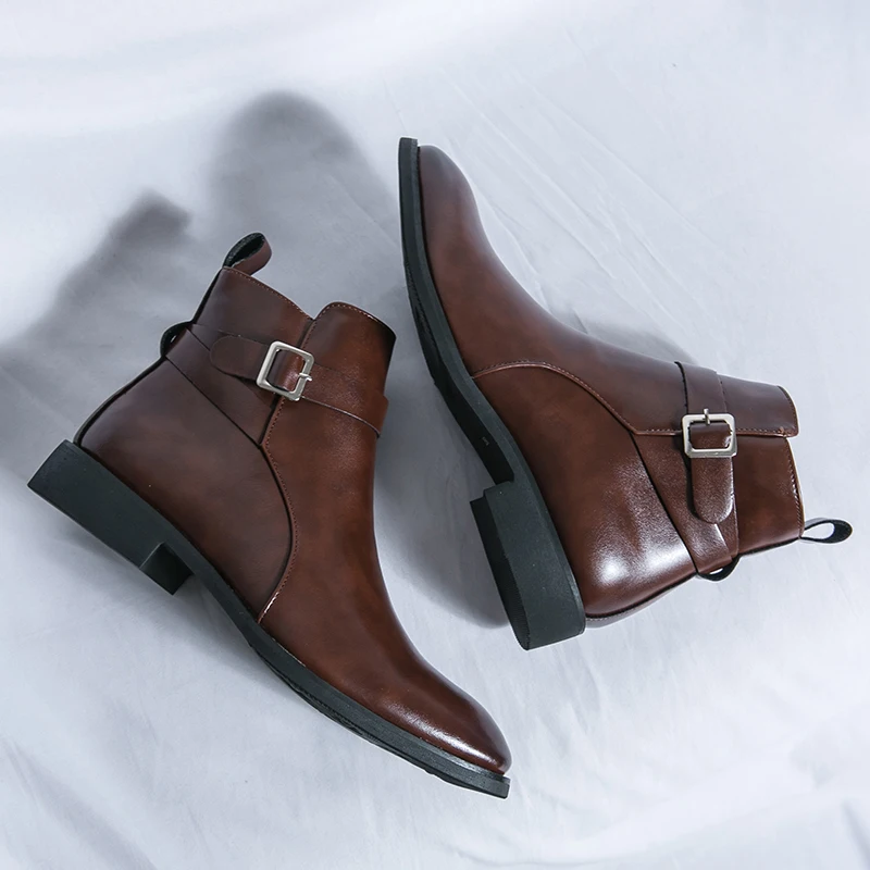 Bottes en cuir pointues pour h - Men Formal Wear With Boots avis et prix
