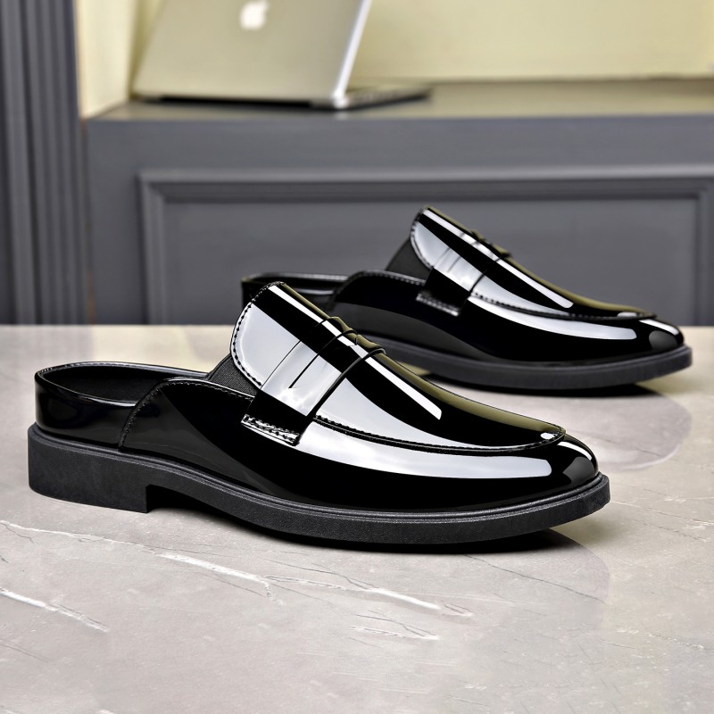 Mules en cuir verni noir pour  - Formal Men Daily Wear Footwear avis et prix