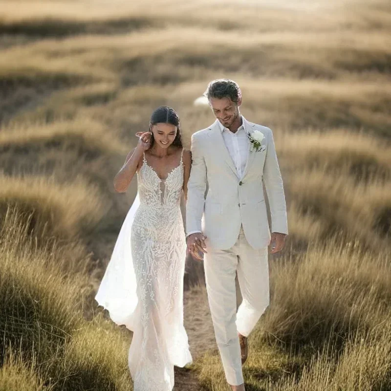 Smoking de mariage en lin pour - Men Formal Wear Modern avis et prix
